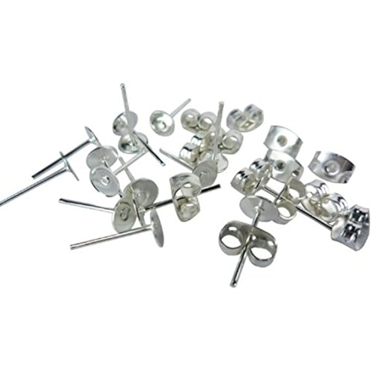 YOYOSTORE 100 Lot Stainless Steel Silver Tone Flat Base Pad Earring Make DIY with Posts Studs Back Blank Findings 3mm