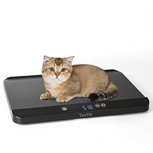 YauYik Digital Pet Scale for Accurate Weighing - Baby Scales,Ideal for Small Pets, Puppies, Kittens and Cats with Non-Slip Mat - LED Display with Hold Function, Measures Up to 40kg(Batteries Included)