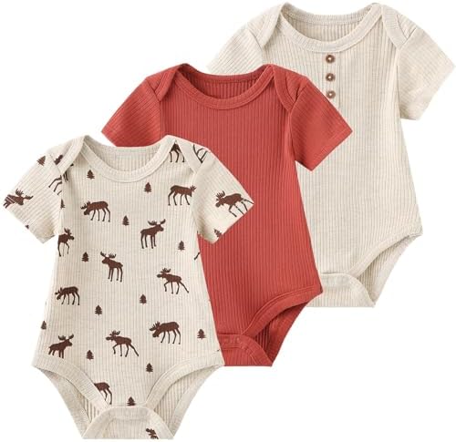 Ruliby Baby Bodysuit Boy Girl Clothes Soft Newborn Infant Outfit Short Sleeve Romper