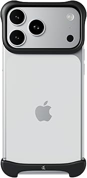 Arc Pulse Compatible with iPhone 17 Pro Max Phone Case 2025, Minimalist Protective Shock Absorption Aerospace Grade Aluminum Shells + Elastomer Inlays Easy Fit 6.9 inch Matte Black