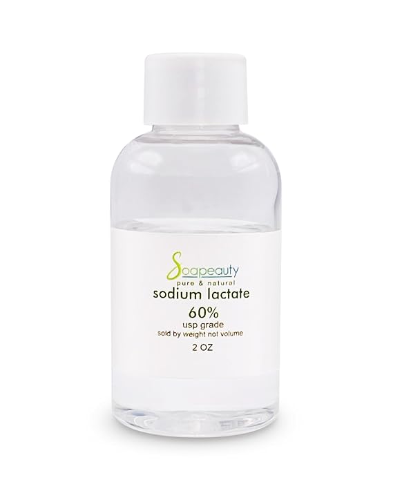 SODIUM LACTATE for Soap Making & Lotions | 60% USP Pure Natural Preservative | Harder Bar of Soap, Bigger Yield, Faster Cure Time, Provides Moisture | 2 oz