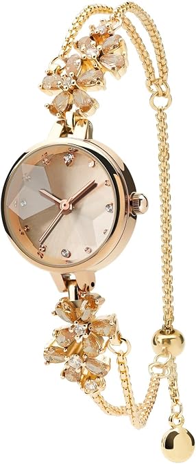 Women's Bracelet Watch Women Luxury Dress Bracelets Wrist Watches Japanese Quartz Ladies Stainless Steel Watch, Waterproof Brass Strap Watches for Women