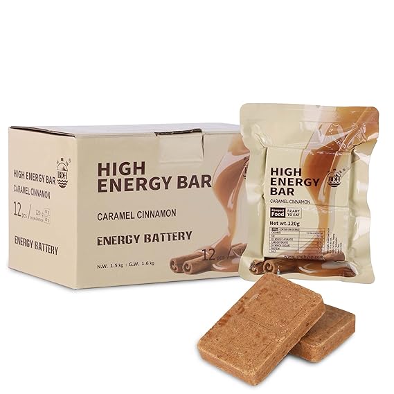 Emergency Food Bars - Caramel Cinnamon Hardtack, Mre Meals Military 2025, Long Shelf Life, Emergency Meals Ration Bars, Emergency Supplies for Disaster Preparedness, 12 Count