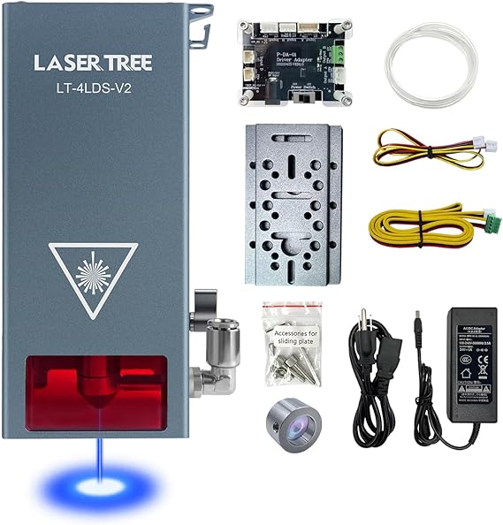 LASER TREE Laser Engraver Module, 20000mW(20W) Output Optical Power, Laser Engraver Cutter Module with Air Assist, High Accuracy Quad-Compression Spot Laser Head, Engraving 340+ Colors On Metal Steel
