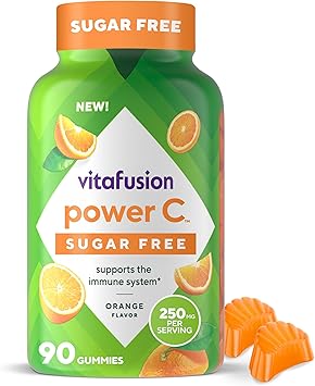 vitafusion Sugar Free Power C Vitamin C Gummies, Daily Adult Vitamins for Immune System Support 1, Orange Flavor, 90 Count