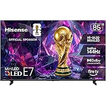 Hisense 85" E7 Cinema Series Hi-QLED Mini-LED 4K UHD Smart Fire TV (85E7SF, 2026 NEW) - Native 144Hz, AI Picture, Dolby Vision IQ Atmos, FALD, HDR10+ Adaptive, MEMC, Alexa+