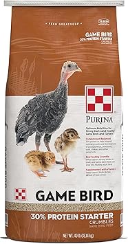 Purina | Game Bird + Turkey 30% Protein Starter Feed | 40 Pound (40 lb.) Bag