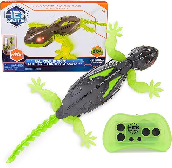 HEX BOTS Crawler Gecko with Official Wall Climber Technology, Rechargeable Remote Control Robot Kids Toy, Prank Toy for Boys & Girls Ages 4+